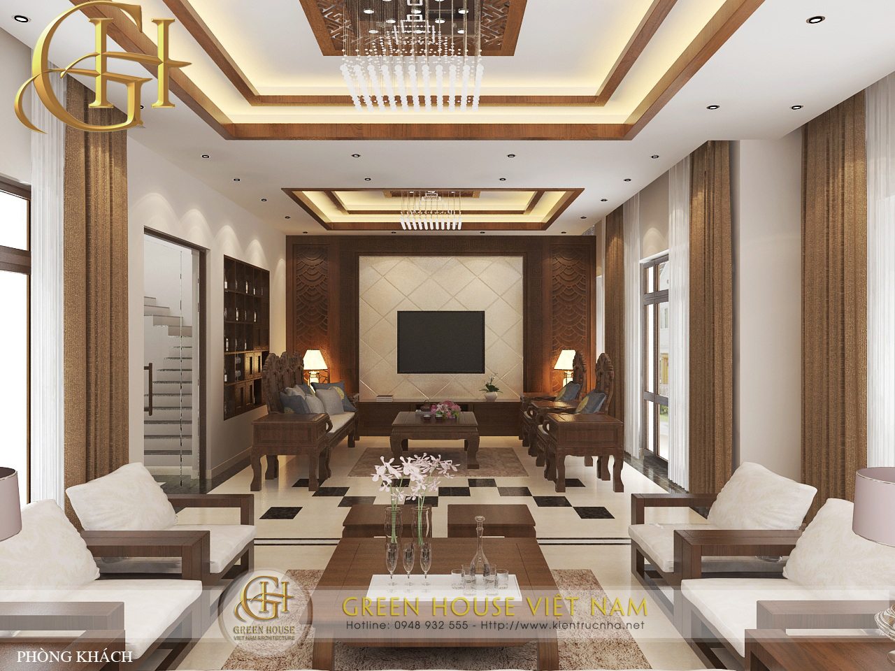 Nét đẹp của phong cách nội thất cổ điển kết hợp tính hiện đại thiết kế bởi Green House Việt Nam