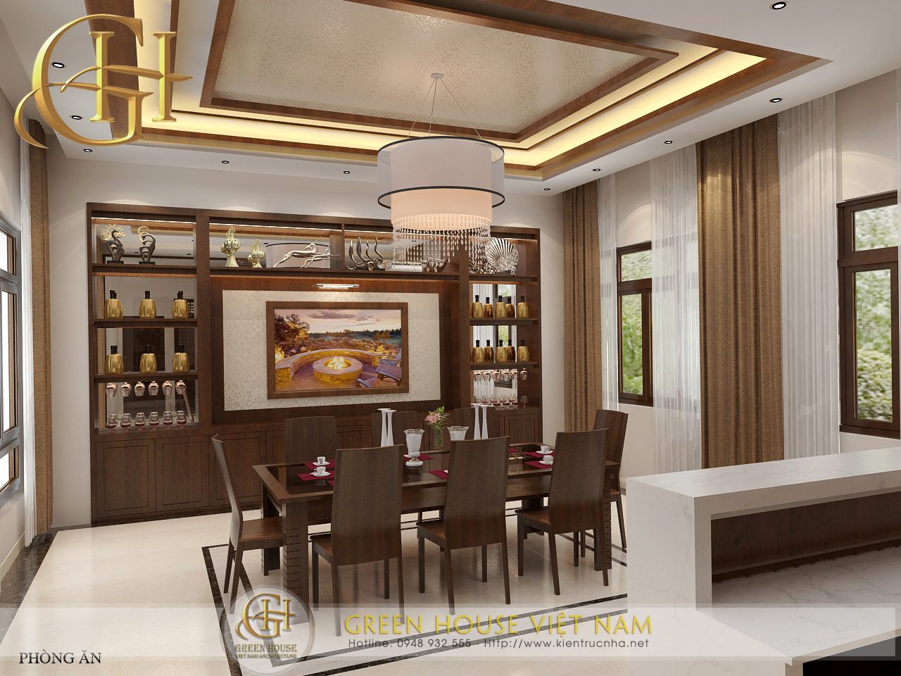 Nét đẹp của phong cách nội thất cổ điển kết hợp tính hiện đại thiết kế bởi Green House Việt Nam
