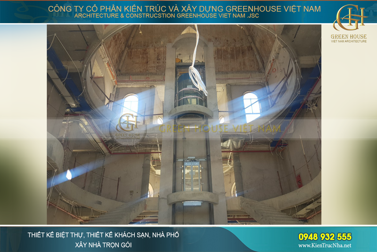 Thi công lắp đặt thang máy dinh thự cổ điển tại Phan Thiết