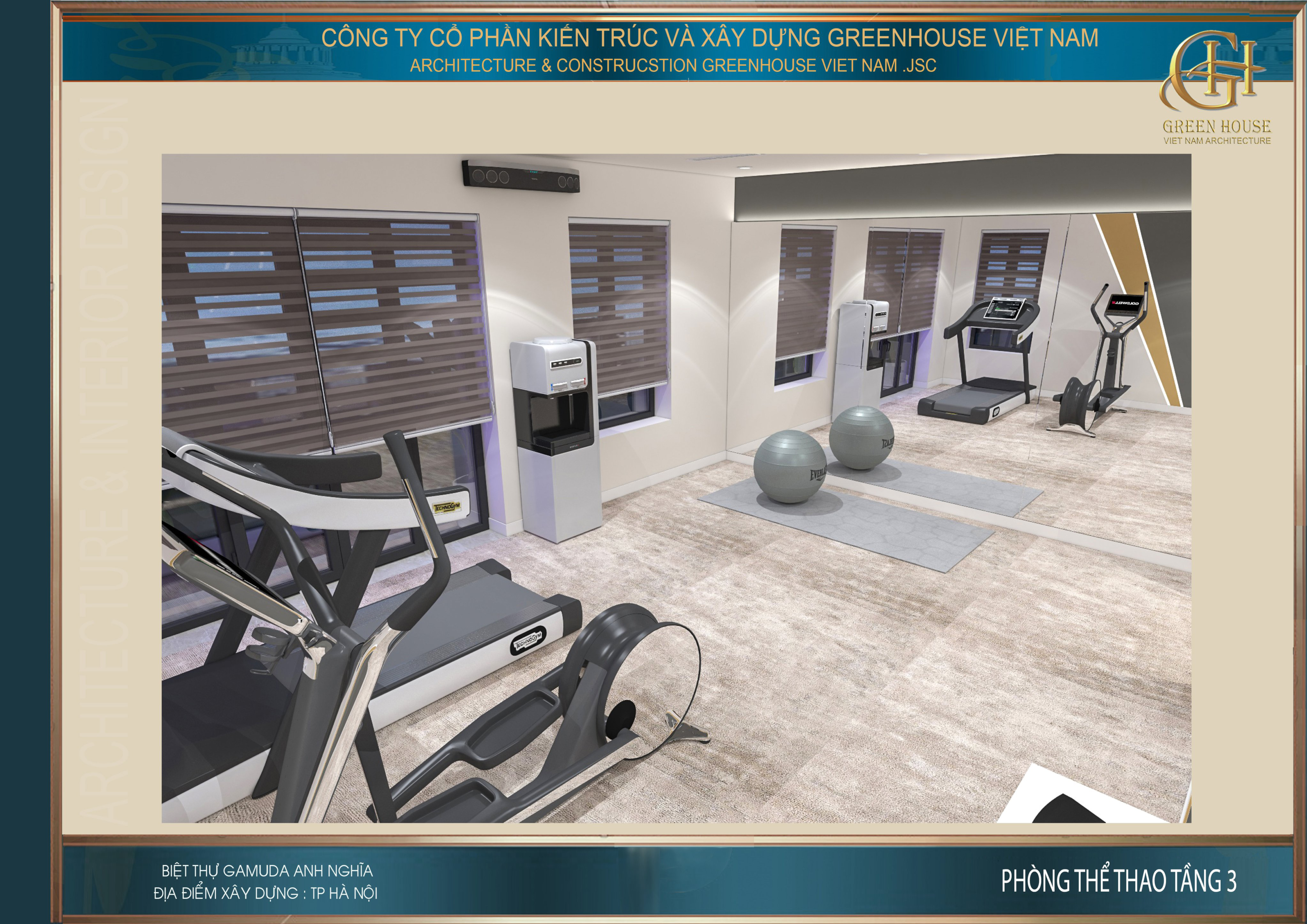 Phòng tập thể dục được thiết kế phù hợp với nhiều môn khác nhau