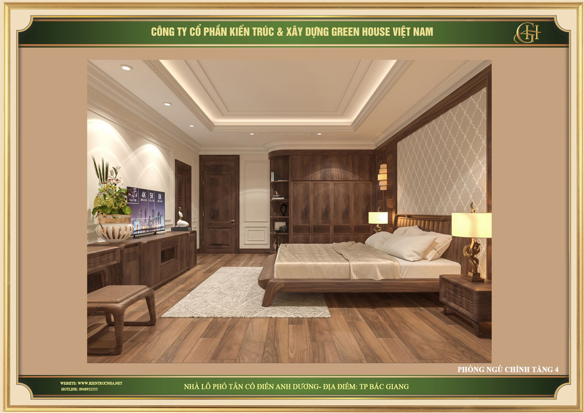 Thiết kế nội thất gỗ mang đến vẻ đẹp sang trọng mà ấm áp cho phòng ngủ master